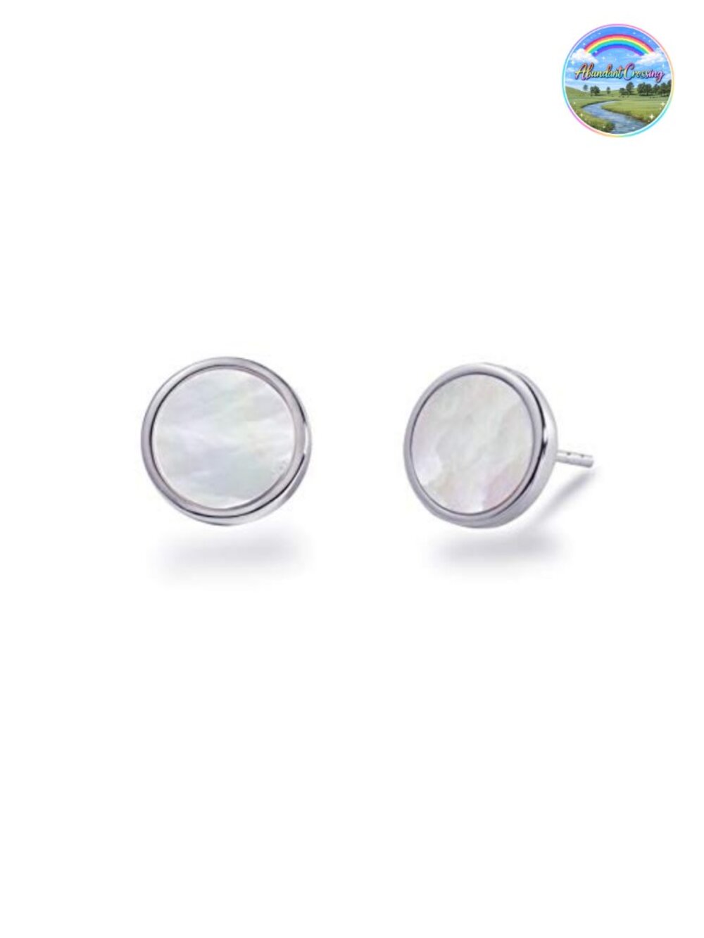 Gold Plated Sterling Silver Stud Earrings Mother of Pearl Minimalist